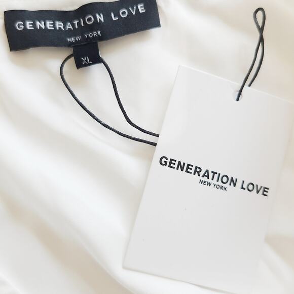 GENERATION LOVE Jordyn Stud silky flutter sleeve top blouse in white Size XL NEW - Picture 6 of 9